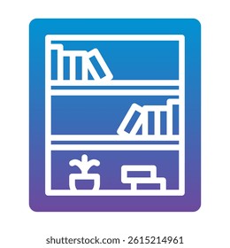 Bookshelf Icon Element For Design