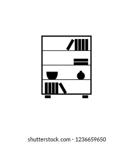 Bookshelf Icon Flat.