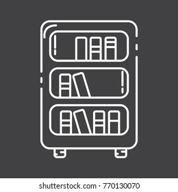 bookshelf icon flat black