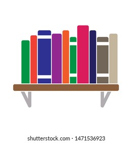 bookshelf  icon. flat illustration of bookshelf - vector icon. bookshelf sign symbol