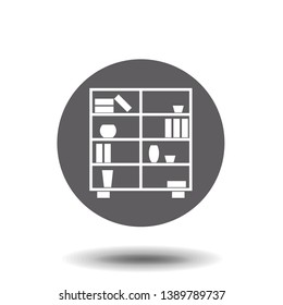 Bookshelf Icon. Flat Vector illustration