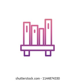 bookshelf icon in gradient style on white background