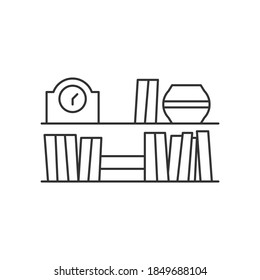 Bookshelf icon isolated on white background. Home decoration symbol modern, simple, vector, icon for website design, mobile app, ui. Vector Illustration