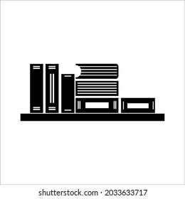 icono de la estantería, biblioteca, estante, estantería. 