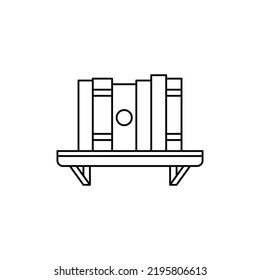 Bookshelf icon in line style icon, isolated on white background