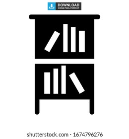 bookshelf icon or logo isolated sign symbol vector illustration - high quality black style vector icons
