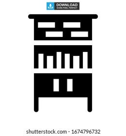 bookshelf icon or logo isolated sign symbol vector illustration - high quality black style vector icons
