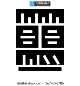 bookshelf icon or logo isolated sign symbol vector illustration - high quality black style vector icons
