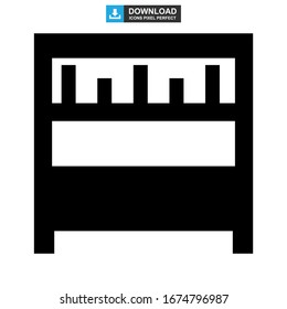 bookshelf icon or logo isolated sign symbol vector illustration - high quality black style vector icons
