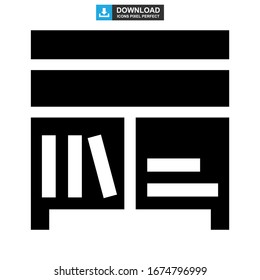 bookshelf icon or logo isolated sign symbol vector illustration - high quality black style vector icons
