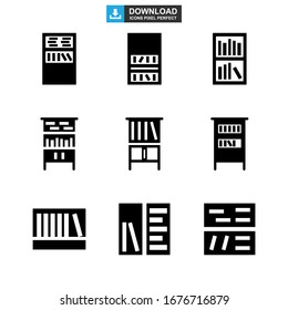 bookshelf icon or logo isolated sign symbol vector illustration - Collection of high quality black style vector icons
