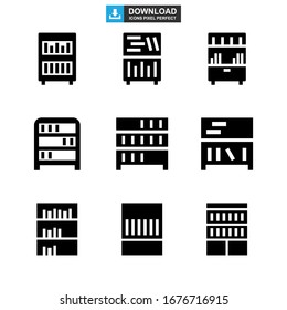 bookshelf icon or logo isolated sign symbol vector illustration - Collection of high quality black style vector icons
