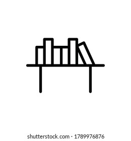 Bookshelf Icon Logo Vector Isolated. Furniture and Household Icon Set. Editable Stroke and Pixel Perfect.