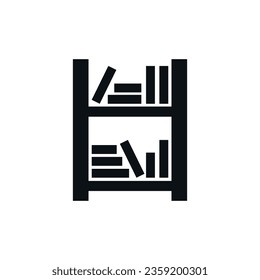 Bookshelf icon on white background. Eps 10.