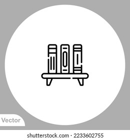 Bookshelf icon sign vector,Symbol, logo illustration for web and mobile