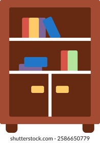 Bookshelf Icon Symbol Art Sign