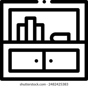 bookshelf icon. Thin Linear Style Design Isolated On White Background