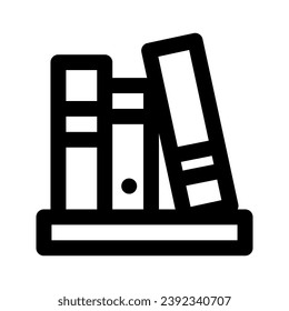 Vector de iconos de la estantería. Negro sobre blanco. Pictograma plano. Ilustración