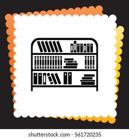 Bookshelf  icon. Vector design.