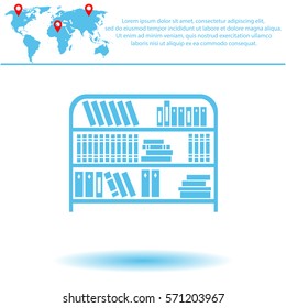 Bookshelf  icon. Vector design.