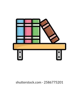 bookshelf icon vector design template simple and clean