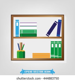 Bookshelf icon vector illustration eps10.