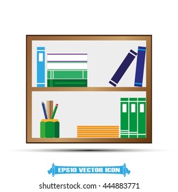 Bookshelf icon vector illustration eps10.