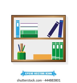 Bookshelf icon vector illustration eps10.