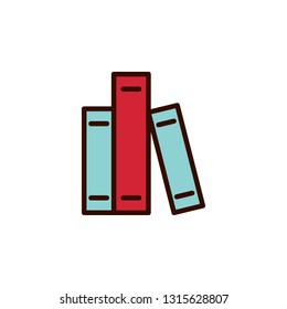 Bookshelf Icon Vector Illustration in Flat Style for Any Purpose