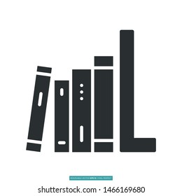 Bookshelf icon vector illustration logo template for many purpose