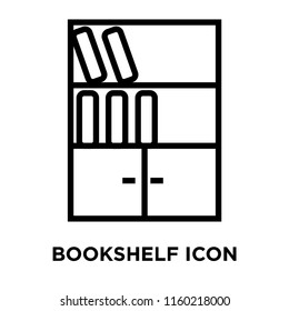 bookshelf icon vector isolated on white background, bookshelf transparent sign , linear symbol and stroke design elements in outline style