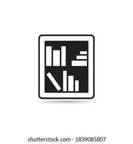 bookshelf icon vector on white background