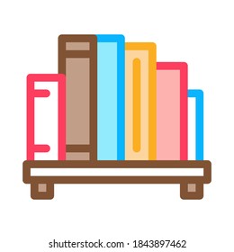 bookshelf icon vector. bookshelf sign. color symbol illustration
