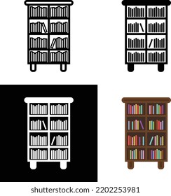 bookshelf icon vector simple design