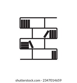 bookshelf icon vector template illustration logo design