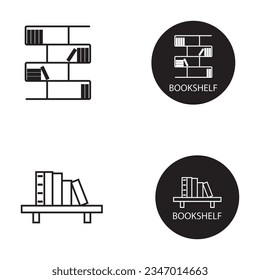 bookshelf icon vector template illustration logo design