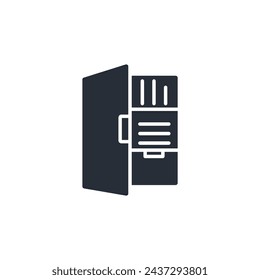 bookshelf icon. vector.Editable stroke.linear style sign for use web design,logo.Symbol illustration.