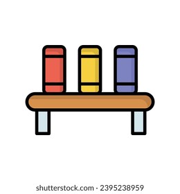 bookshelf icon with white background vector stock illustration