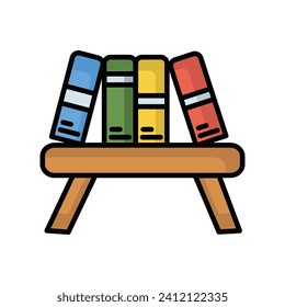 icono de estantería con ilustración de material vectorial de fondo blanco