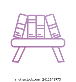 bookshelf icon with white background vector stock illustration