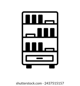 icono de estantería con fondo blanco vector ilustración de stock