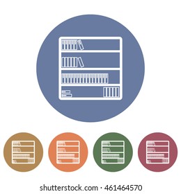 Bookshelf icons set.Vector illustration
