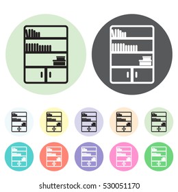 Bookshelf icons set.Vector illustration
