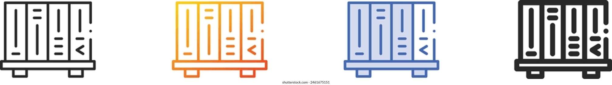 bookshelf icon.Thin Linear, Gradient, Blue Stroke and bold Style Design Isolated On White Background
