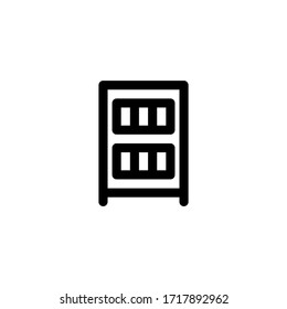 Bookshelf Interior Outline Icon Logo Vector Illustration

