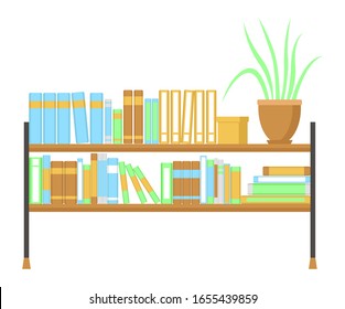 Librería. Aislado sobre un fondo blanco. Diseño plano. Ilustración vectorial.