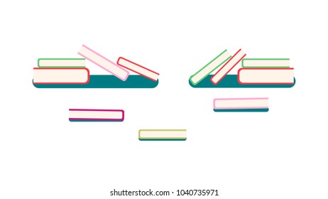 Bookshelf isolated vector illustration