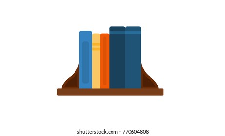 Bookshelf isolated vector illustration