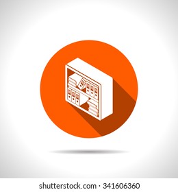 bookshelf isometric 3d icon