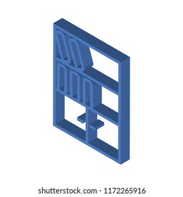 bookshelf isometric left top view 3D icon